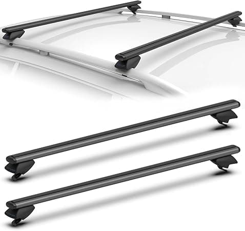 COWVIE 53'' Roof Rack Cross Bars Adjustable Aluminum Cargo Bars Fits Most Existing Raised Side Rails with Gap - Black